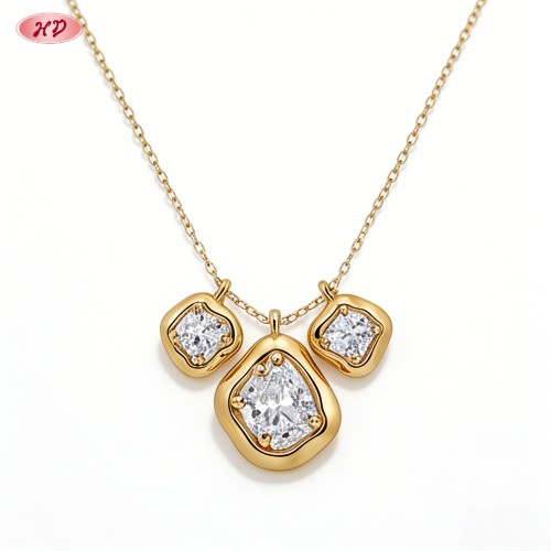 Timeless Pendant Necklace Manufacturer | Premium gold plating finish with premium cubic...