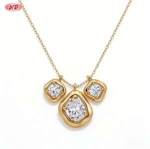 Timeless 18K Gold Plated Cubic Zirconia Necklace Supplier | Pendant Jewelry Collection