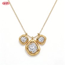 Timeless 18K Gold Plated Cubic Zirconia Necklace Supplier | Pendant Jewelry Collection