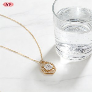 Eye-catching 18K Gold Plated Cubic Zirconia Necklace Bulk Supplier | Pendant Jewelry