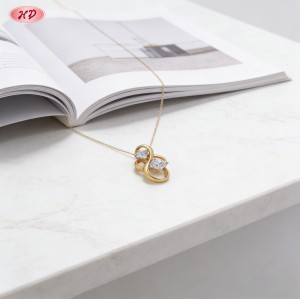 Chic 18K Gold Plated Cubic Zirconia Necklace Export Manufacturer | Pendant Jewelry