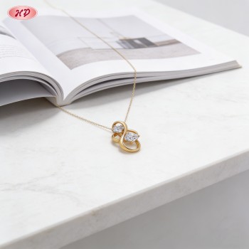 Chic 18K Gold Plated Cubic Zirconia Necklace Export Manufacturer | Pendant Jewelry