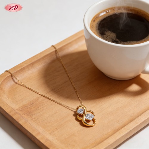 Chic 18K Gold Plated Cubic Zirconia Necklace Export Manufacturer | Pendant Jewelry