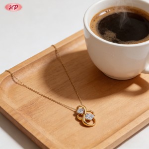 Chic 18K Gold Plated Cubic Zirconia Necklace Export Manufacturer | Pendant Jewelry