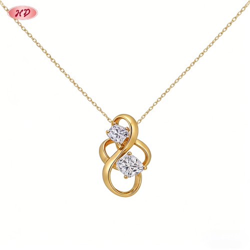 Chic 18K Gold Plated Cubic Zirconia Necklace Export Manufacturer | Pendant Jewelry