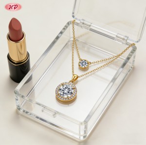 Sophisticated 18K Gold Plated Cubic Zirconia Necklace Pendant OEM Jewelry Factory | AAA CZ