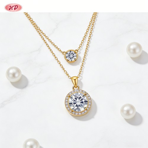 Sophisticated Pendant Necklace OEM Jewelry Factory | Premium gold plating finish with p...