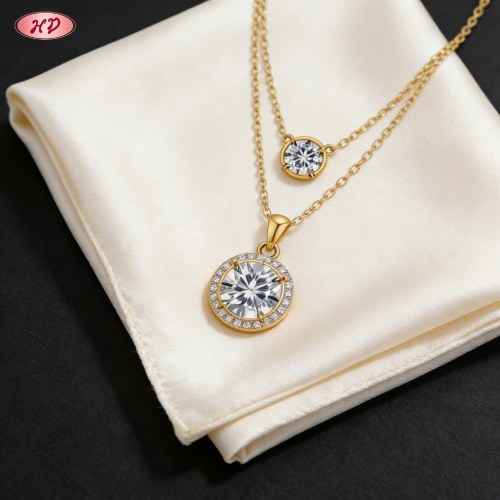 Sophisticated Pendant Necklace OEM Jewelry Factory | Premium gold plating finish with p...