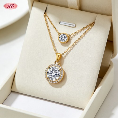 Sophisticated Pendant Necklace OEM Jewelry Factory | Premium gold plating finish with p...