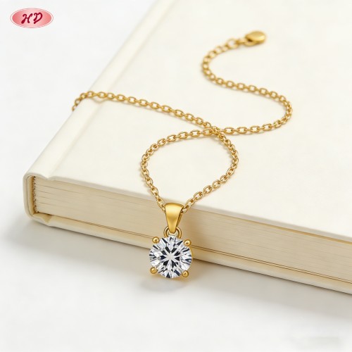 Elegant Pendant Necklace Wholesale | Premium gold plating finish with premium cubic zir...
