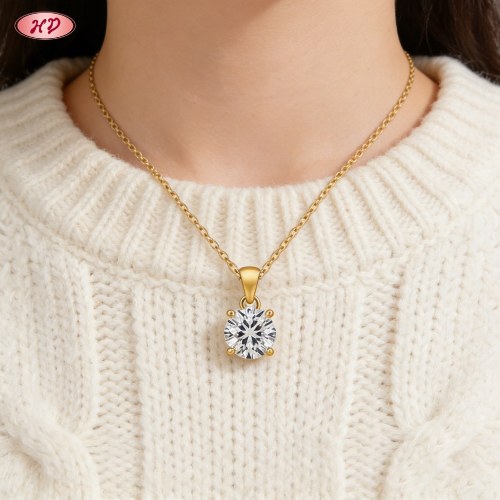 Elegant Pendant Necklace Wholesale | Premium gold plating finish with premium cubic zir...