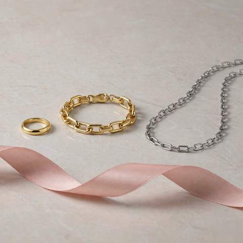 Side by side comparison of jewelry materials