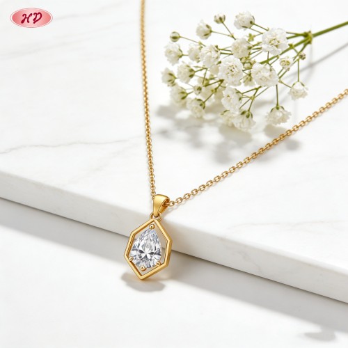 Delicate 18K Gold Plated Cubic Zirconia Necklace Manufacturer | Minimalist Layering Jewelry