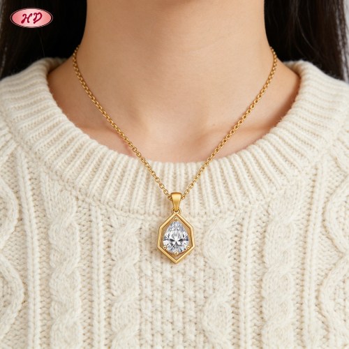 Delicate 18K Gold Plated Cubic Zirconia Necklace Manufacturer | Minimalist Layering Jewelry
