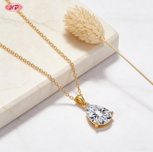 18K Gold Plated Cubic Zirconia Necklace Wholesale | AAA Pendant Jewelry Supplier for Retail