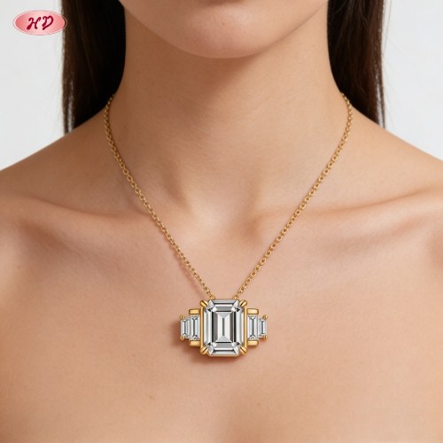 Bold Pendant Necklace Bulk Supplier | Premium gold plating finish with premium cubic zi...