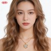 Luxurious Pendant Necklace Wholesale | Premium gold plating finish with premium cubic z...