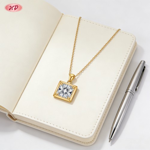 Luxurious Pendant Necklace Wholesale | Premium gold plating finish with premium cubic z...