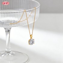 Trendy 18K Gold Plated Cubic Zirconia Necklace Pendant OEM Jewelry Factory | AAA CZ
