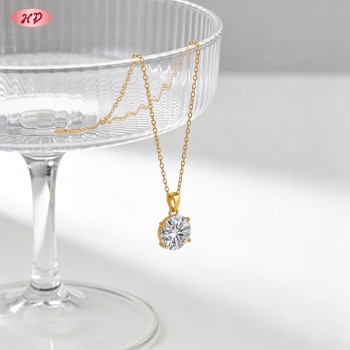 Trendy 18K Gold Plated Cubic Zirconia Necklace Pendant OEM Jewelry Factory | AAA CZ