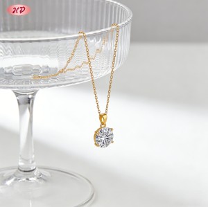 Trendy 18K Gold Plated Cubic Zirconia Necklace Pendant OEM Jewelry Factory | AAA CZ