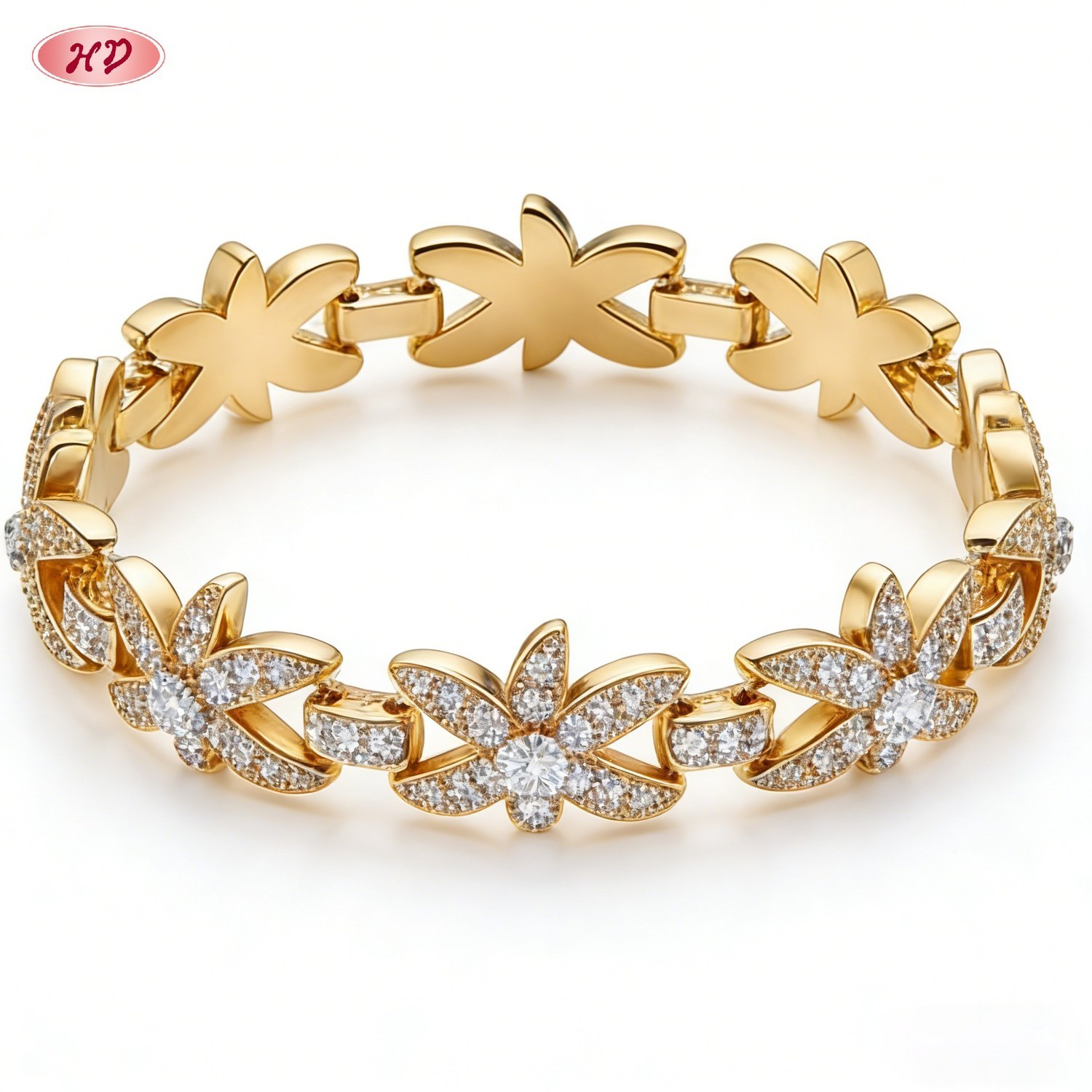 chic 18K gold plated cubic zirconia bracelet view 2
