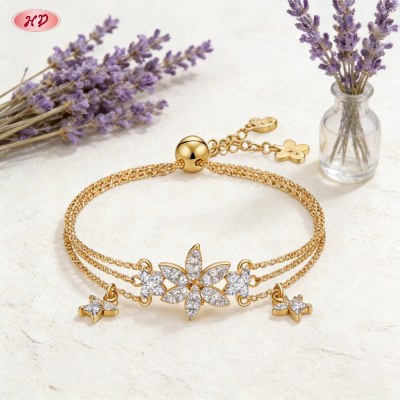 Sophisticated CZ Bracelet Factory Direct Supply | Premium gold plating finish with prem...