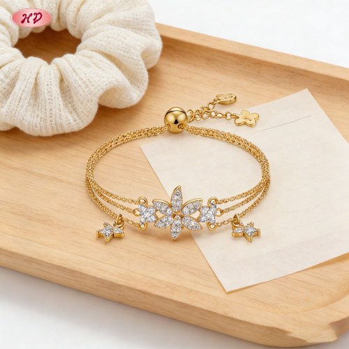 Sophisticated CZ Bracelet Factory Direct Supply | Premium gold plating finish with prem...