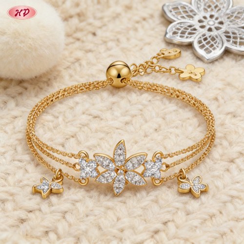Sophisticated CZ Bracelet Factory Direct Supply | Premium gold plating finish with prem...