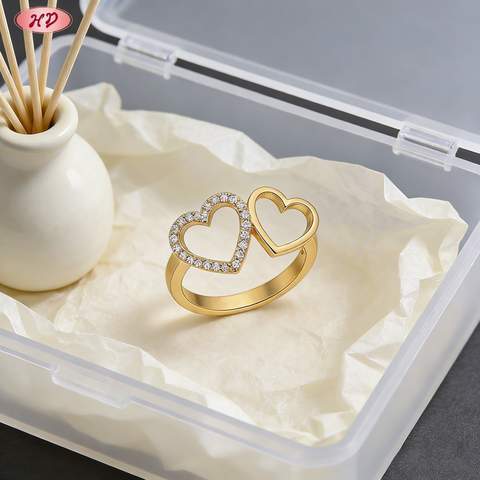 18K gold plated ring shown close up