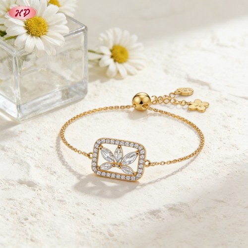 Elegant CZ Bracelet Bulk Supplier | Premium gold plating finish with premium cubic zirc...