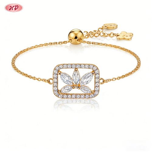 Elegant CZ Bracelet Bulk Supplier | Premium gold plating finish with premium cubic zirc...