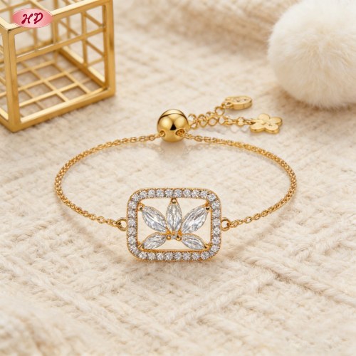 Elegant CZ Bracelet Bulk Supplier | Premium gold plating finish with premium cubic zirc...
