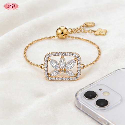 Elegant CZ Bracelet Bulk Supplier | Premium gold plating finish with premium cubic zirc...