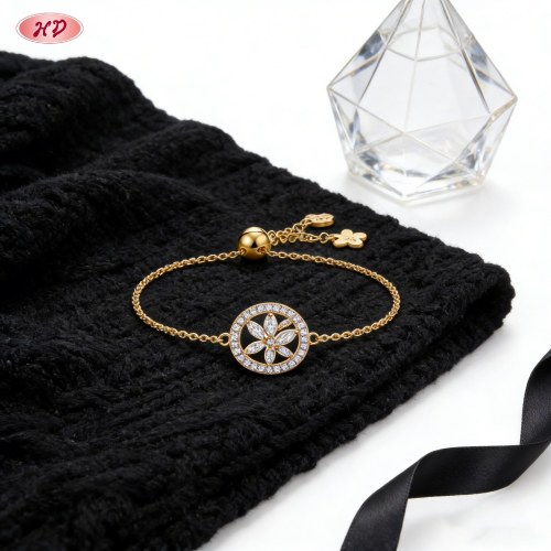 Delicate CZ Bracelet Export Manufacturer | Premium gold plating finish with premium cub...
