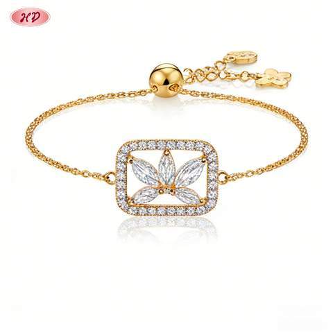 18K gold plated CZ bracelet detail