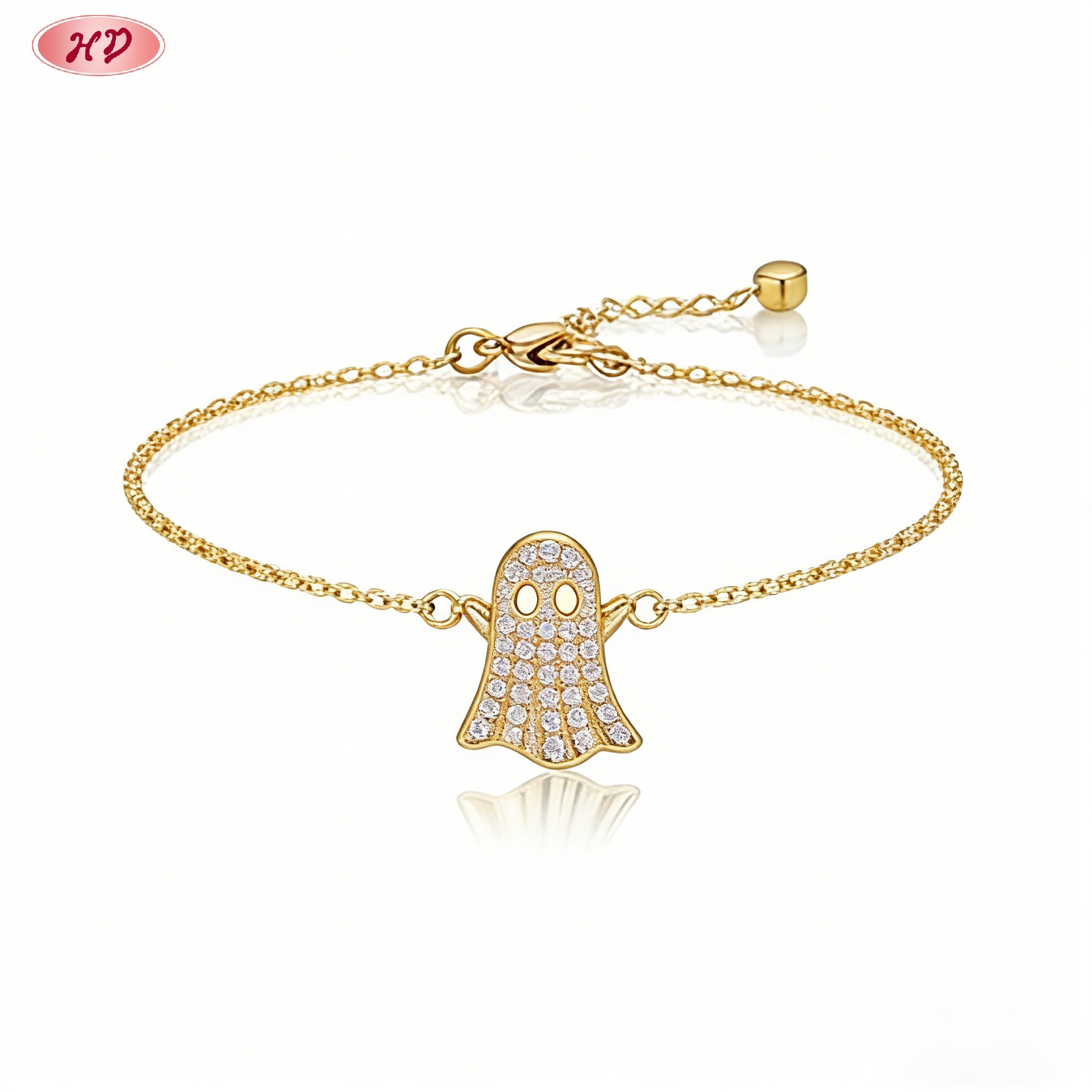Dazzling cubic zirconia bracelet in 18K gold plated brass