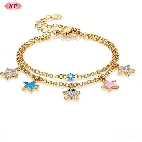 Modern Classic CZ Bracelet OEM Jewelry Factory | Premium gold plating finish with premi...