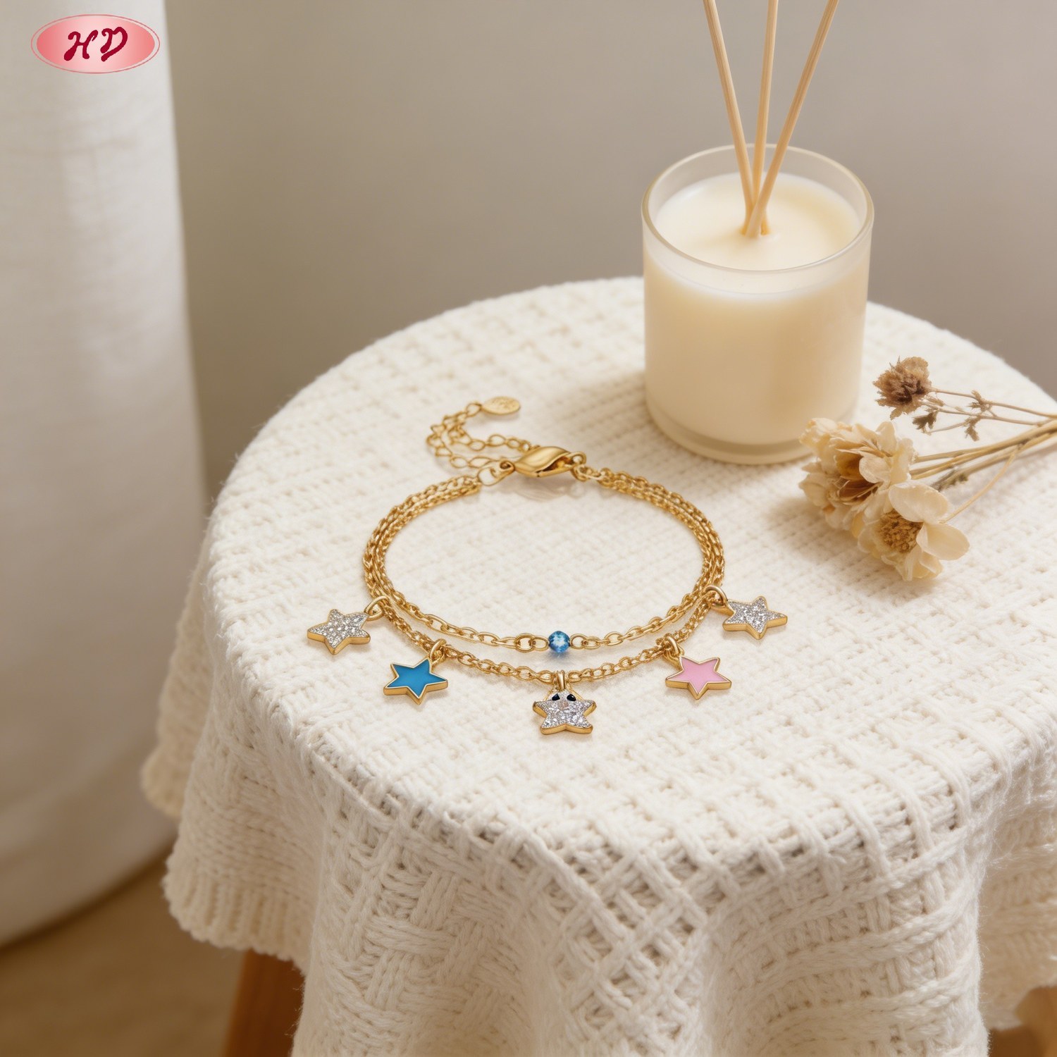 Modern classic CZ bracelet detail view