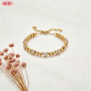 Trendy Cubic Zirconia Bracelet Factory Direct Supply | 18K Gold Plated Brass AAA CZ