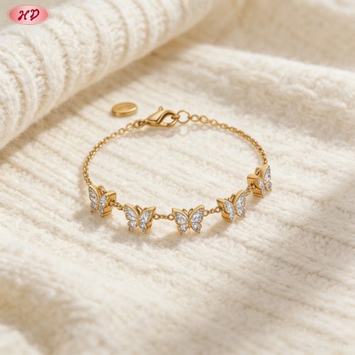 Eye-catching CZ Bracelet Bulk Supplier | Premium gold plating finish with premium cubic...