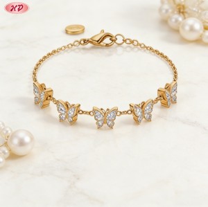 Eye-catching Cubic Zirconia Bracelet Bulk Supplier | 18K Gold Plated Brass AAA CZ Jewelry