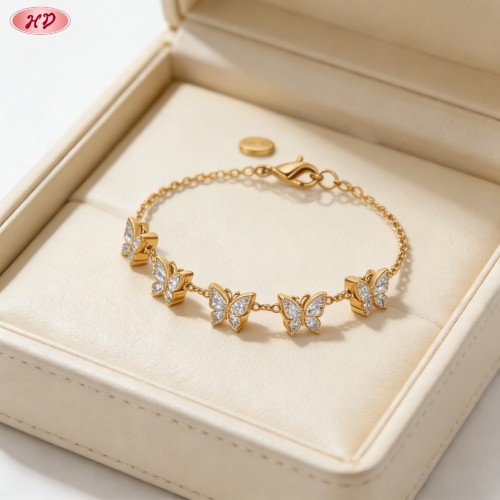 Eye-catching CZ Bracelet Bulk Supplier | Premium gold plating finish with premium cubic...