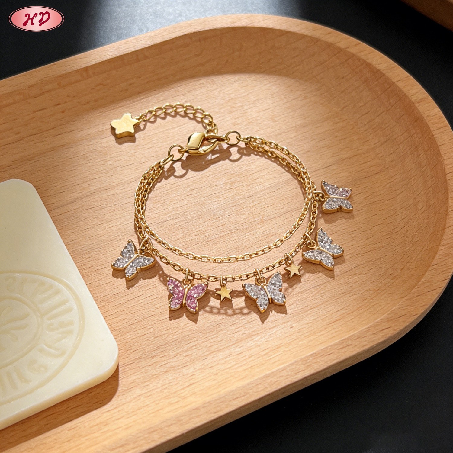Elegant 18K gold plated cubic zirconia bracelet view 3