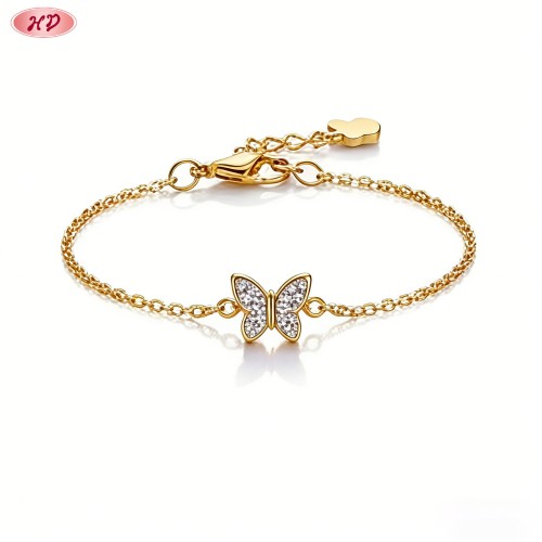 Stunning CZ Bracelet Factory Direct Supply | Premium gold plating finish with premium c...