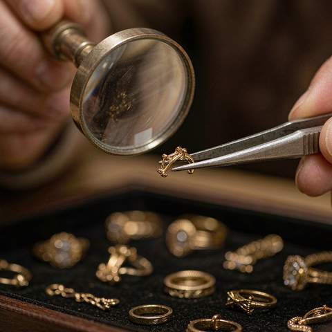 Jewelry quality inspection under jeweler loupe