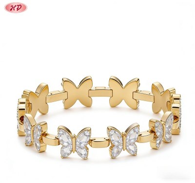 Graceful Cubic Zirconia Bracelet Distributor | 18K Gold Plated Brass AAA CZ for Retail