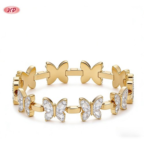 Refined CZ Bracelet OEM Jewelry Factory | Premium gold plating finish with premium cubi...