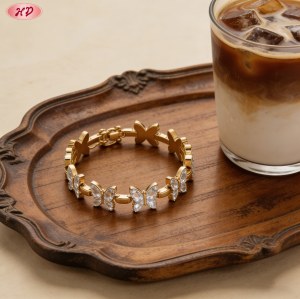 Graceful Cubic Zirconia Bracelet Distributor | 18K Gold Plated Brass AAA CZ for Retail