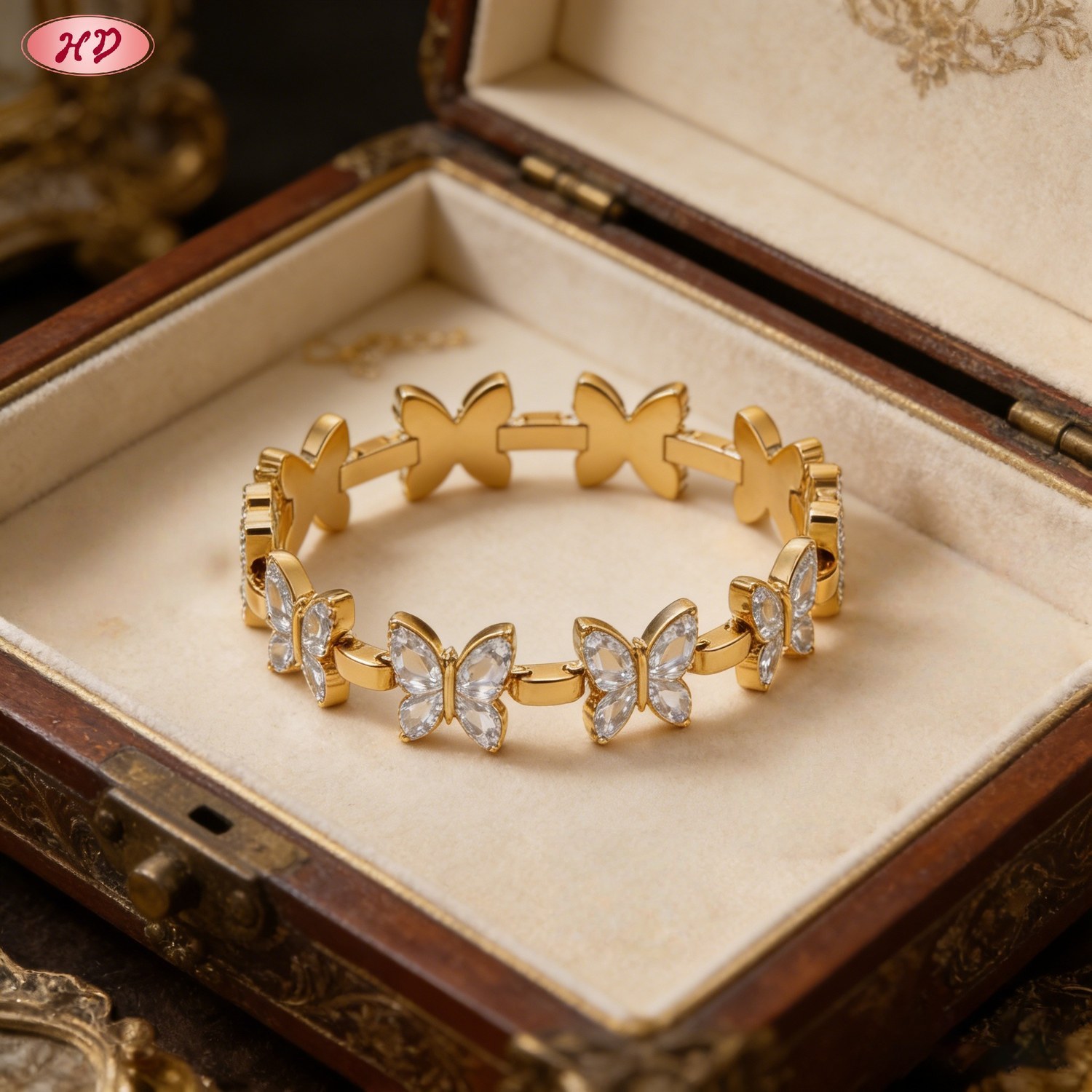 Refined cubic zirconia bracelet grouped presentation